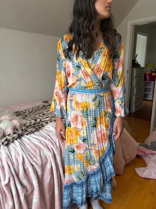 Anthropologie Dresses & Skirts - 🩷Luxurious Farm Rio Camilla Wrap Dress for Anthropologie❤️100% Viscose